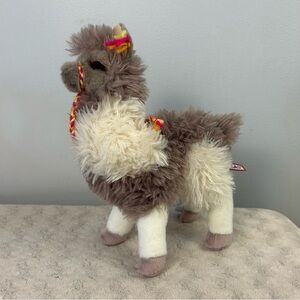Douglas Zephyr the Llama Plush Stuffed Animal Toy Pink Yellow Yarn Rope Halter
